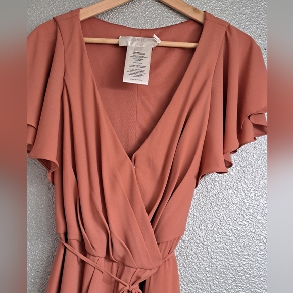 David's Bridal Sedona Flutter Sleeve Dress In Chianti Size 12 - Picture 2 of 12